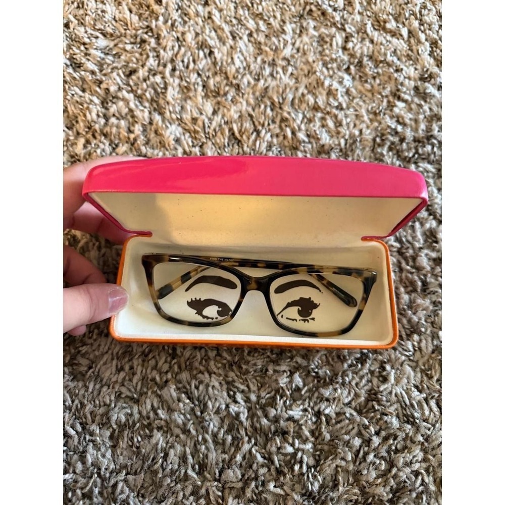 Kate Spade New York Tortoise Shell Optical Glasses Frames with Pink Case